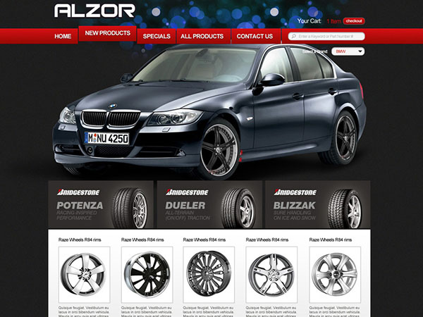 Web project for Alzor Wheels