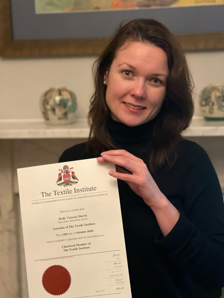 Professor Holly Morris admitted as a Chartered Member of The Textile Institute